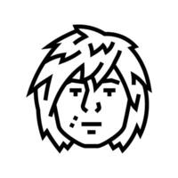 emo masculino avatar línea icono ilustración vector
