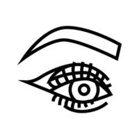 delineador de ojos emo línea icono ilustración vector