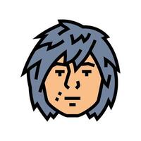 emo masculino avatar color icono ilustración vector