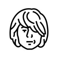 masculino emo avatar línea icono ilustración vector