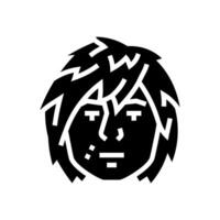 emo masculino avatar glifo icono ilustración vector