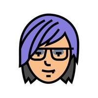 female avatar emo color icon illustration vector