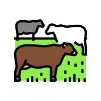 cow farmer color icon illustration vector