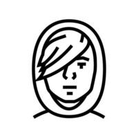 masculino avatar emo línea icono ilustración vector