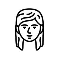 emo female avatar line icon illustration vector