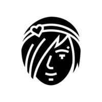 female emo avatar glyph icon illustration vector