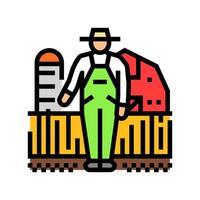 farm field farmer color icon illustration vector