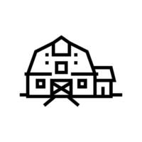 barn farm farmer line icon illustration vector