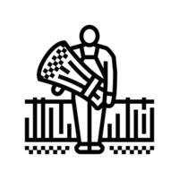 grain farmer line icon illustration vector