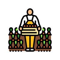 harvest farmer color icon illustration vector