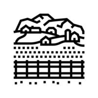 village countryside line icon illustration vector