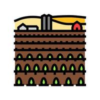 plantación granja color icono ilustración vector