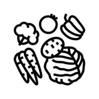 fresh vegetable line icon illustration vector