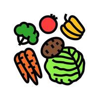 fresh vegetable color icon illustration vector