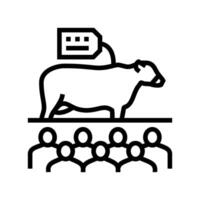 livestock auction line icon illustration vector