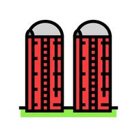 silo grain farmer color icon illustration vector