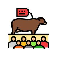 livestock auction color icon illustration vector