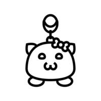 kawaii accessories line icon illustration vector