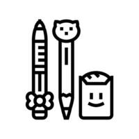 cute stationery kawaii line icon illustration vector