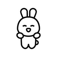 cute mascot kawaii line icon illustration vector