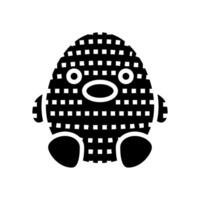 amigurumi kawaii glyph icon illustration vector