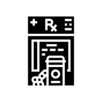 prescription drugs medicines glyph icon illustration vector