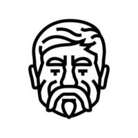 adult old man avatar line icon illustration vector