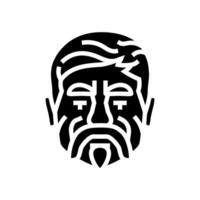 adulto antiguo hombre avatar glifo icono ilustración vector