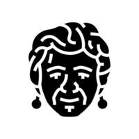 adult old woman avatar glyph icon illustration vector