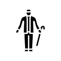 pensioner old man glyph icon illustration vector