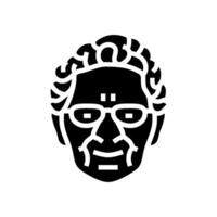 senior old woman avatar glyph icon illustration vector