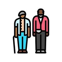 couple senior old woman man color icon illustration vector