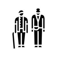 couple senior old woman man glyph icon illustration vector