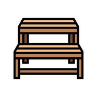 bench sauna color icon illustration vector