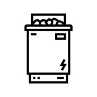 eléctrico sauna línea icono ilustración vector