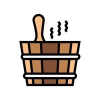 bucket sauna color icon illustration vector