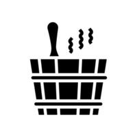 bucket sauna glyph icon illustration vector