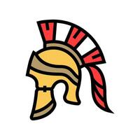 casco batalla espartano romano color icono ilustración vector