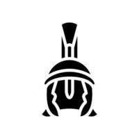 helmet spartan roman greek glyph icon illustration vector