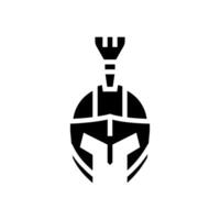 helmet soldier roman greek glyph icon illustration vector