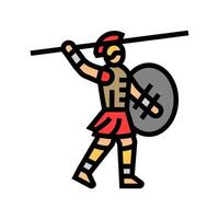 guerrero batalla espartano romano color icono ilustración vector