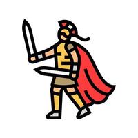 guerrero antiguo soldado color icono ilustración vector