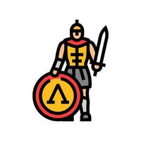 warrior spartan roman greek color icon illustration vector