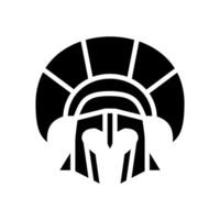 helmet sparta warrior glyph icon illustration vector