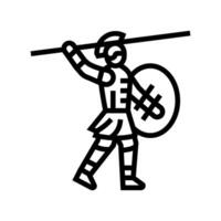 warrior battle spartan roman line icon illustration vector