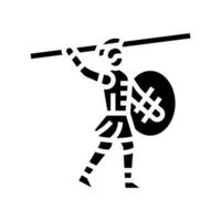 warrior battle spartan roman glyph icon illustration vector