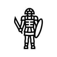 guerrero Esparta línea icono ilustración vector
