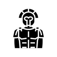 gladiador Esparta guerrero glifo icono ilustración vector