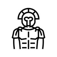 gladiador Esparta guerrero línea icono ilustración vector
