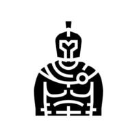 gladiador antiguo soldado glifo icono ilustración vector